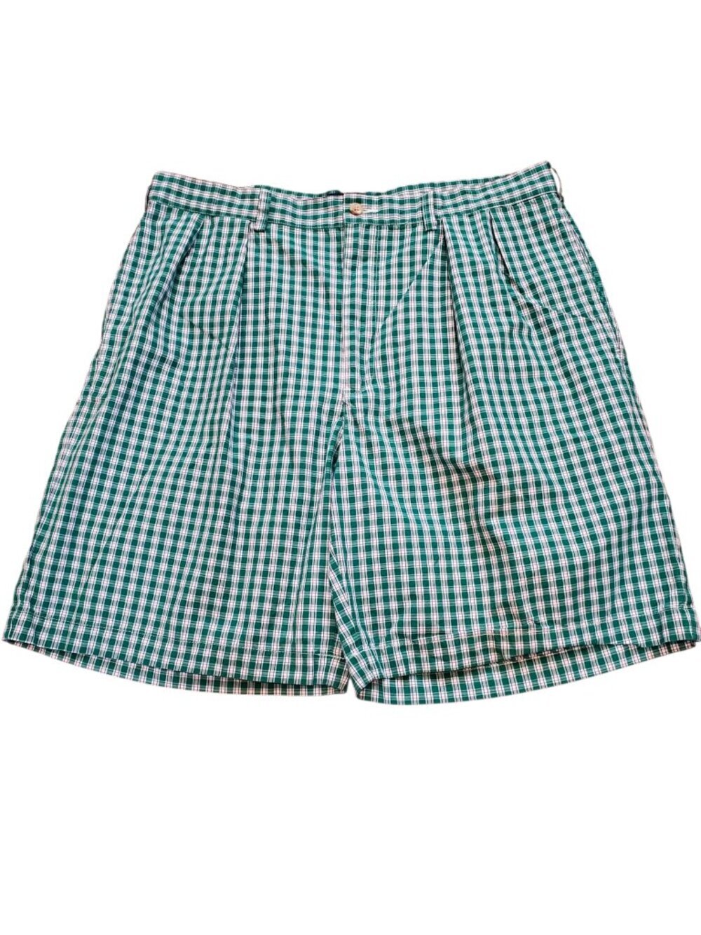 POLO RALPH LAUREN Plaid Shorts Men's Vintage 90s Green Plaid Pleated Shorts